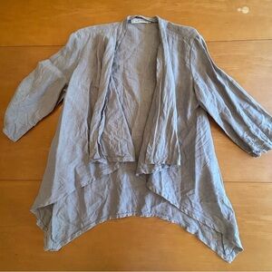 Cut Loose XS open front linen Lagenlook summer cardigan sweater jacket